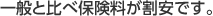 一般と比べ保険料が割安です。